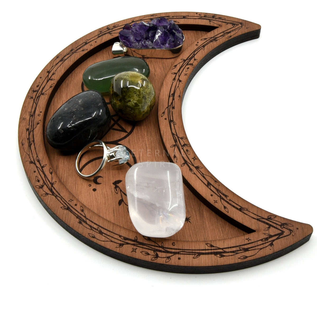 Brown Moon trinket dish, angled side profile — Eternal Spirit
