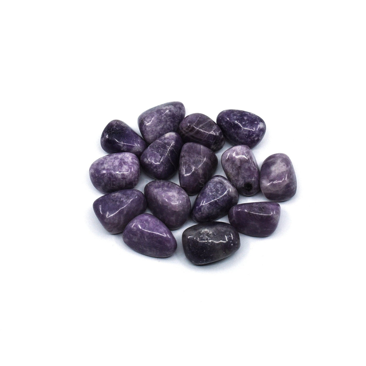 collection of polished Lepidolite tumble stones — Eternal Spirit