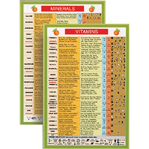 Mini Charts Vitamins & Minerals chart, listing essential vitamins, minerals and their health benefits — Eternal Spirit