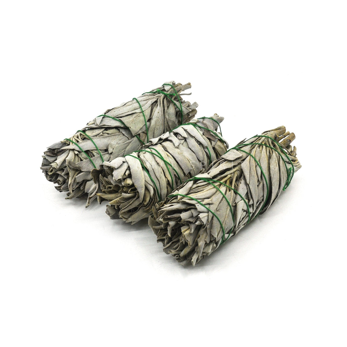 white sage smudge sticks (various sizes), styled arrangement with crystals and natural elements — Eternal Spirit