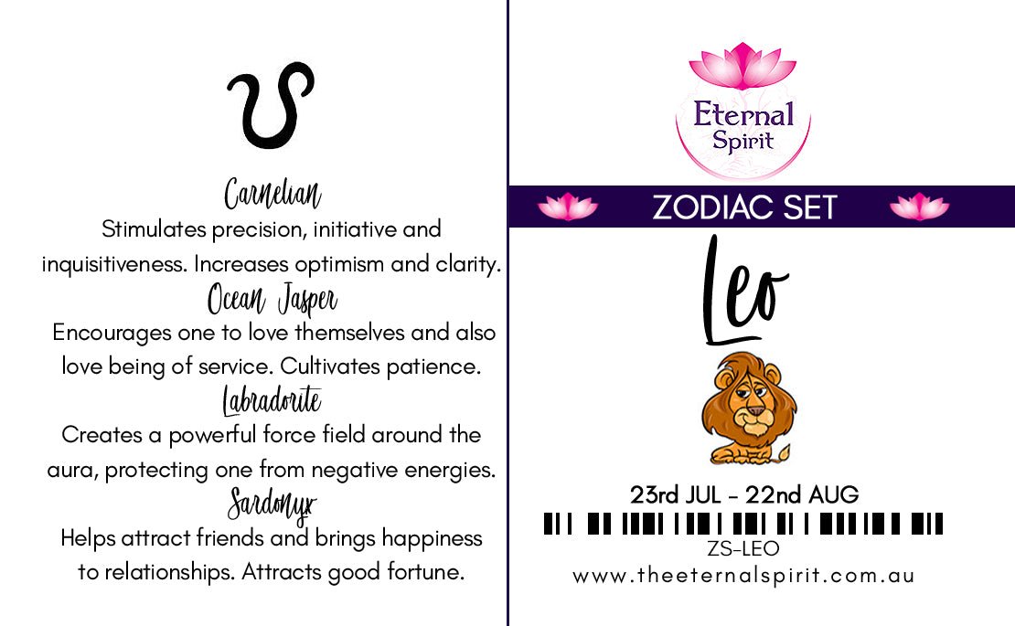 Tumbled crystals from Leo zodiac set, stones revealed — Eternal Spirit