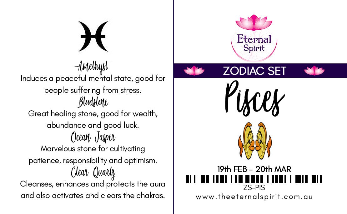Tumbled crystals from Pisces zodiac set, stones revealed — Eternal Spirit