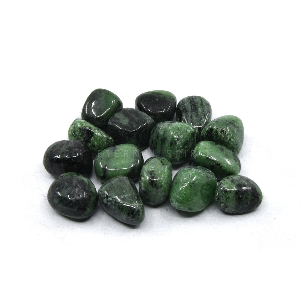 collection of polished Zoisite tumble stones — Eternal Spirit