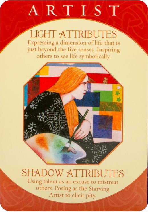Archetype Cards, Artist card with bold red text and Shadow Attributes description — Eternal Spirit