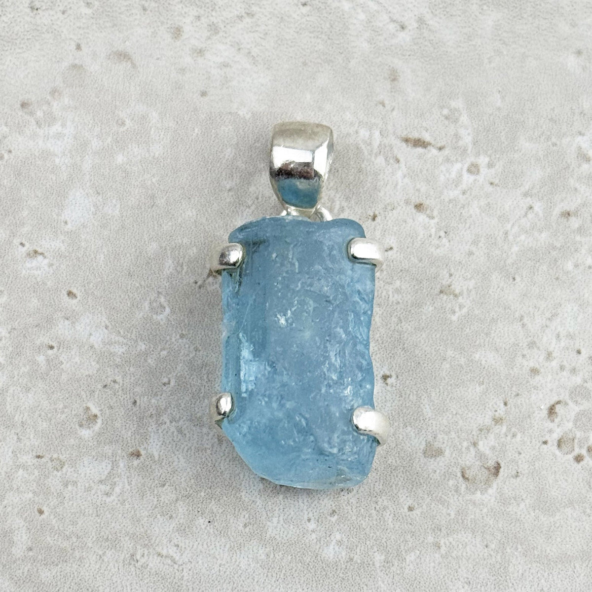 Blue Topaz Natural Chunk Sterling Silver Pendant — Eternal Spirit