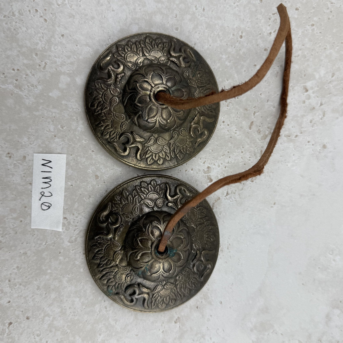 Bronze & Brass Lotus Tingsha 8cm, 8 × 8 × 2.5cm — Eternal Spirit