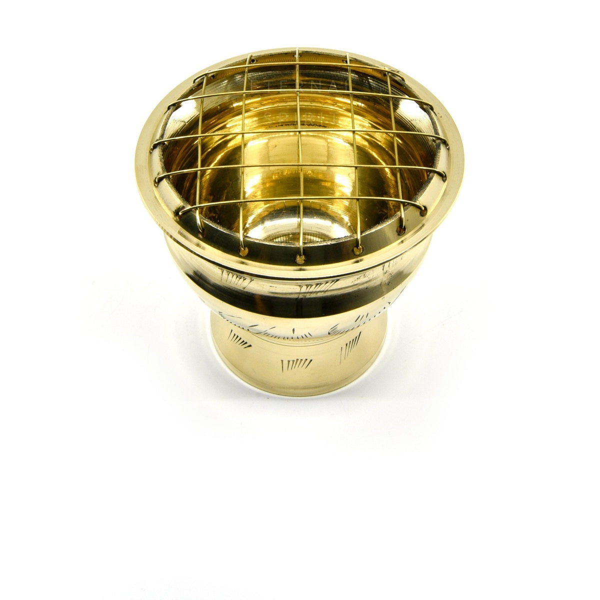 Brass etched incense burner, ornate craftsmanship (etched p1) — Eternal Spirit