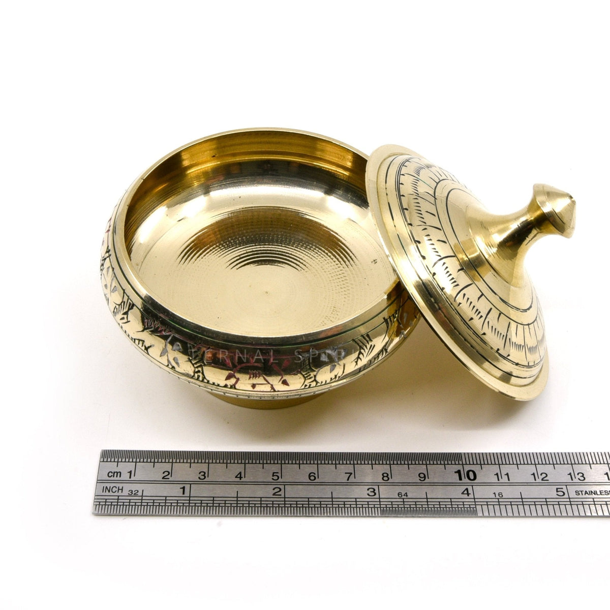 Brass engraved incense burner, detail of metalwork — Eternal Spirit