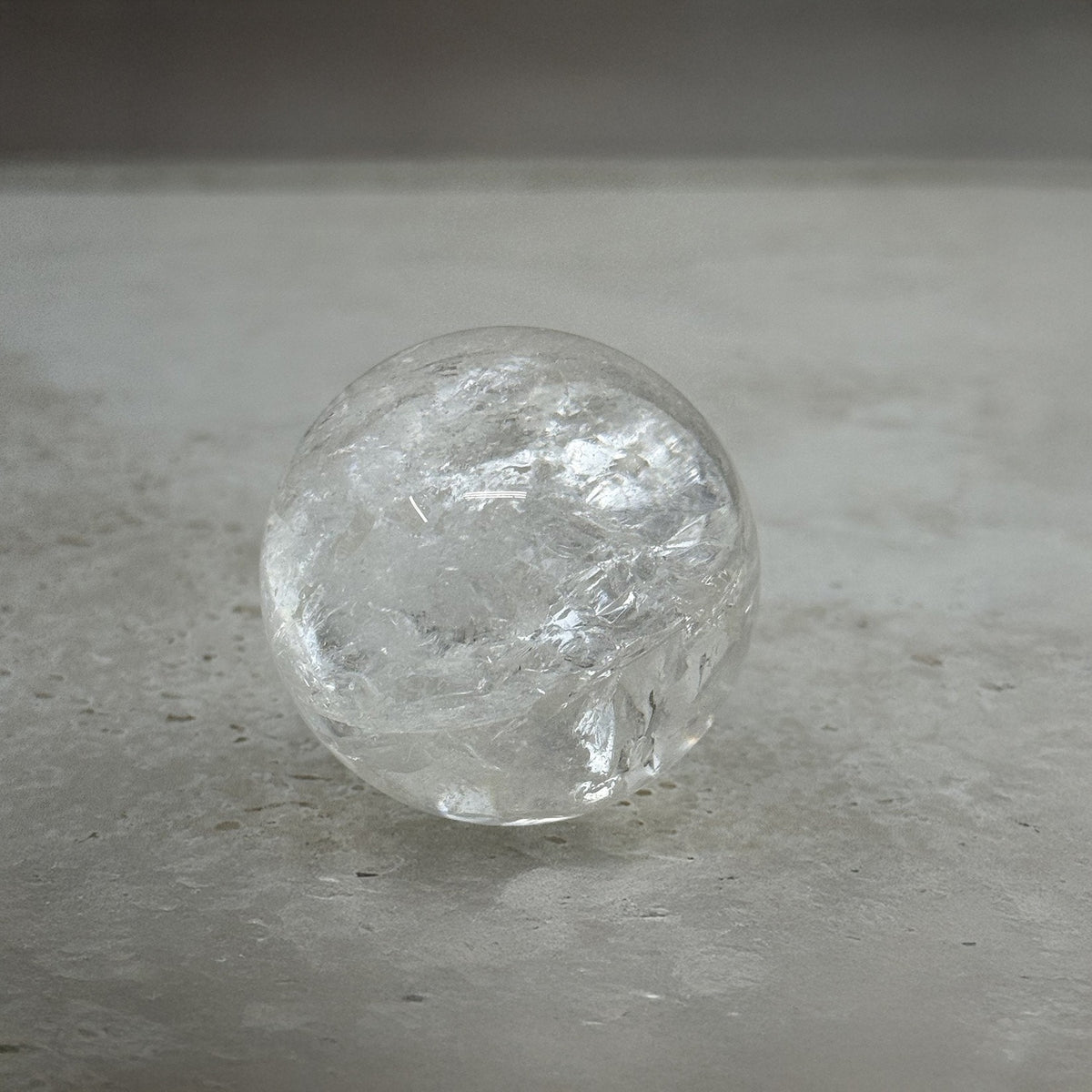 Clear Quartz Crystal Sphere, 5 x 5 x 5cm, alternate angle — Eternal Spirit