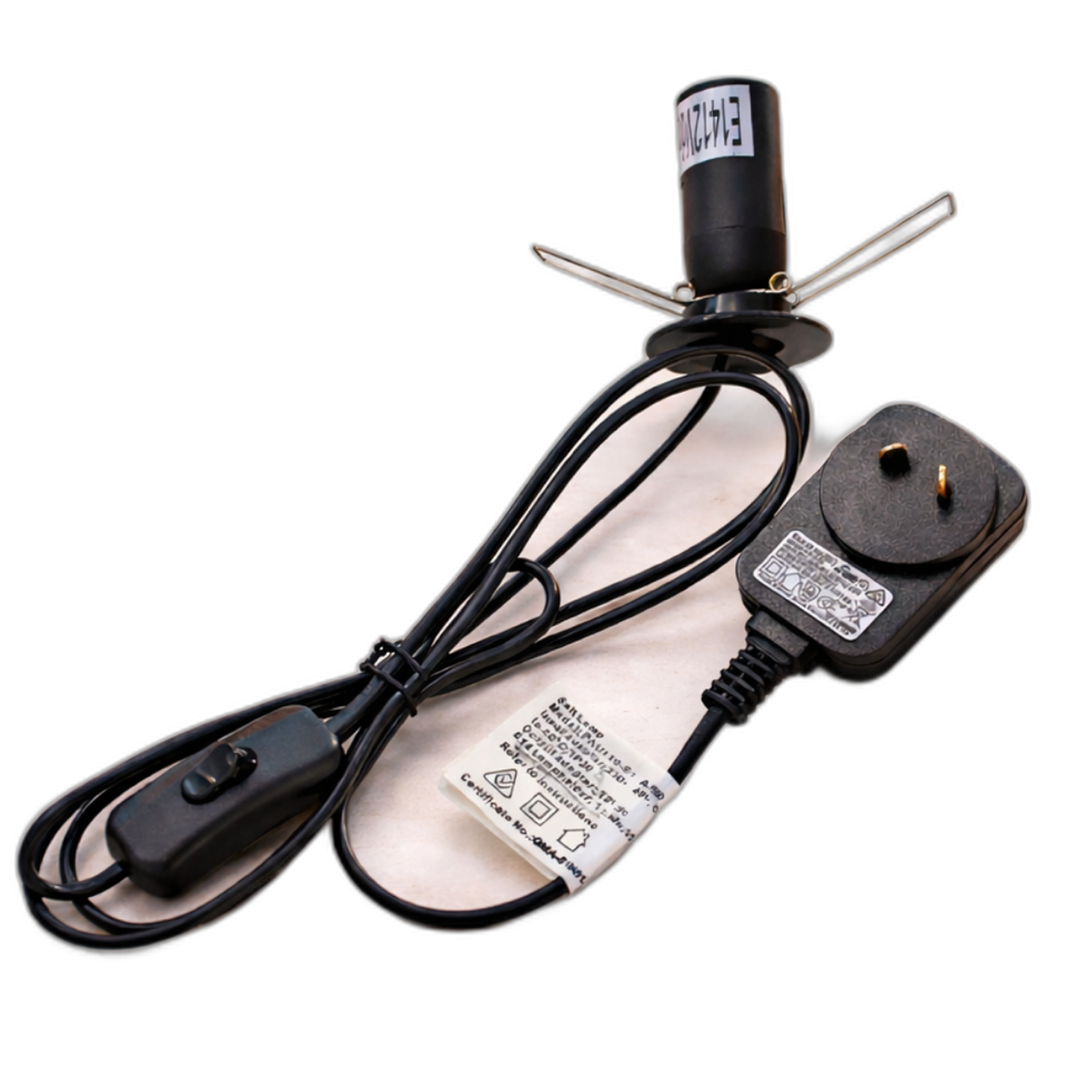 Salt lamp replacement cord, 12 volt, with inline switch and Australian plug — Eternal Spirit