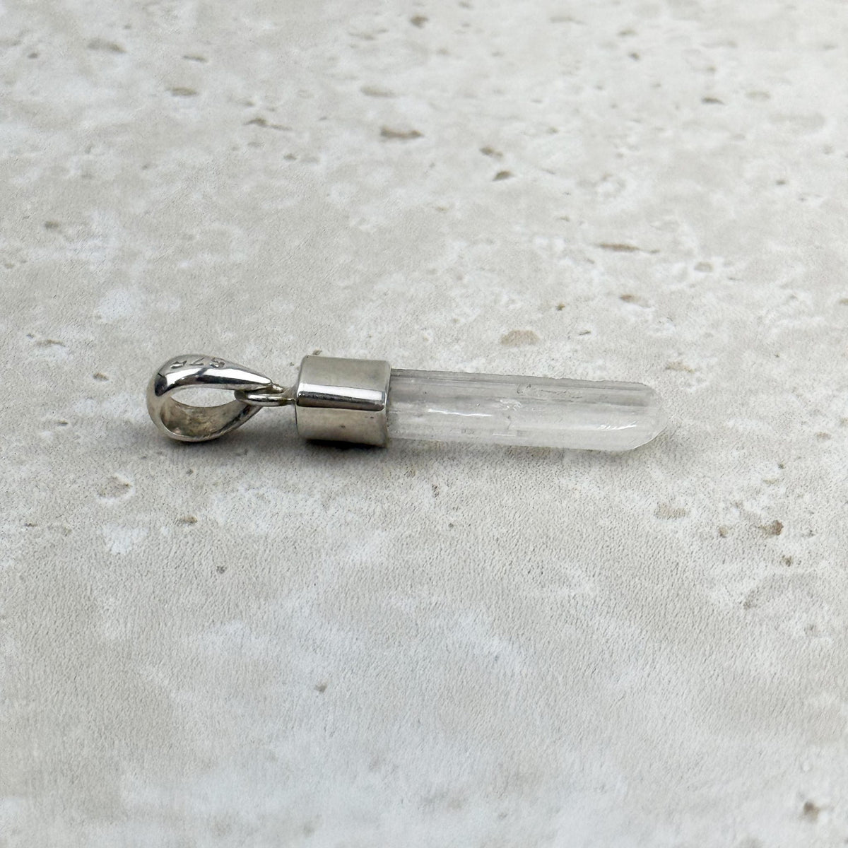 Danburite Natural Point Sterling Silver Pendant, alternate angle — Eternal Spirit