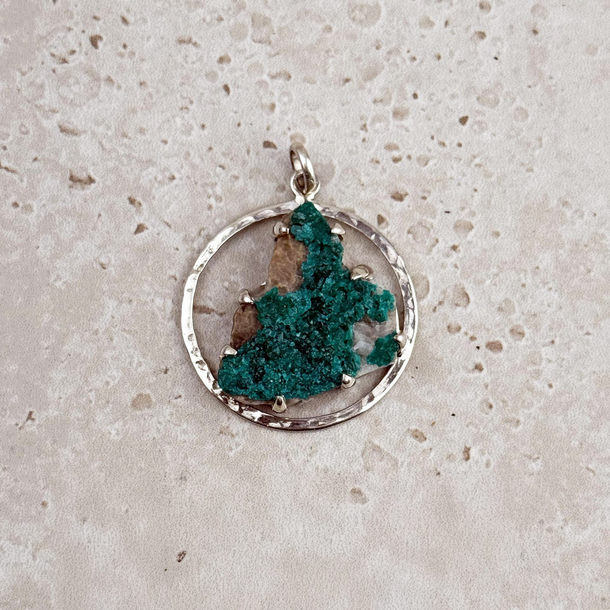 Dioptase Cluster Sterling Silver Pendant — Eternal Spirit