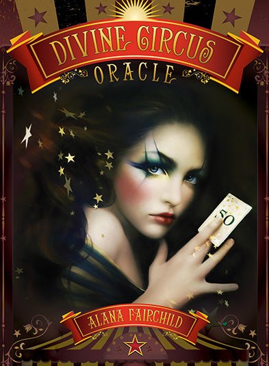 Divine Circus Oracle art deco box with performer and golden frame — Eternal Spirit