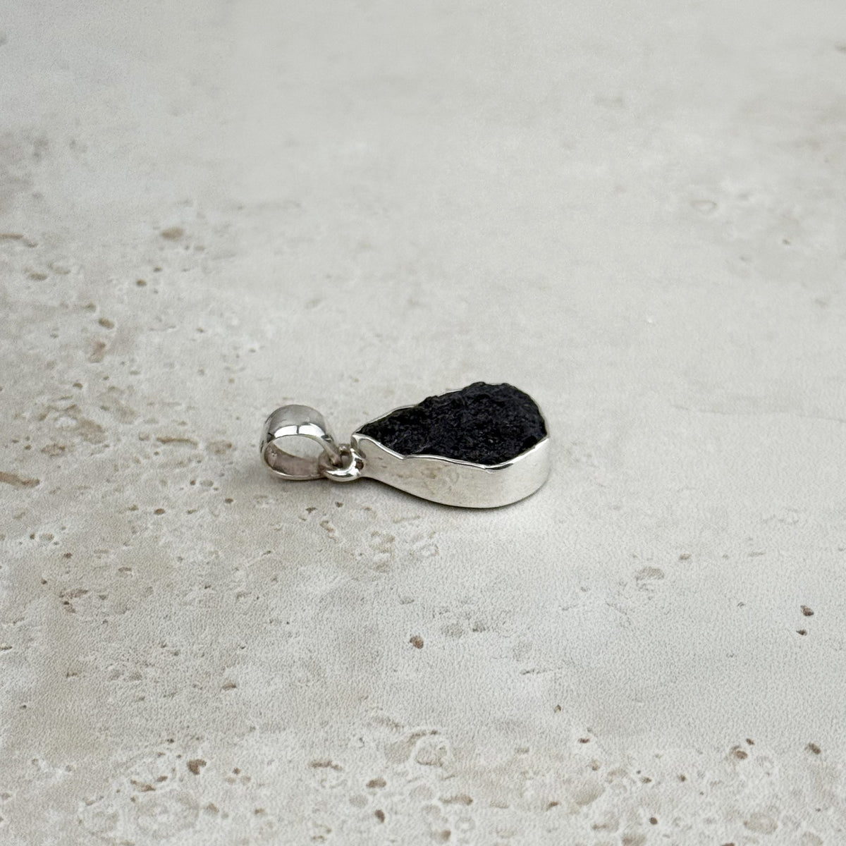 Druzy Tektite Sterling Silver Pendant, alternate angle — Eternal Spirit