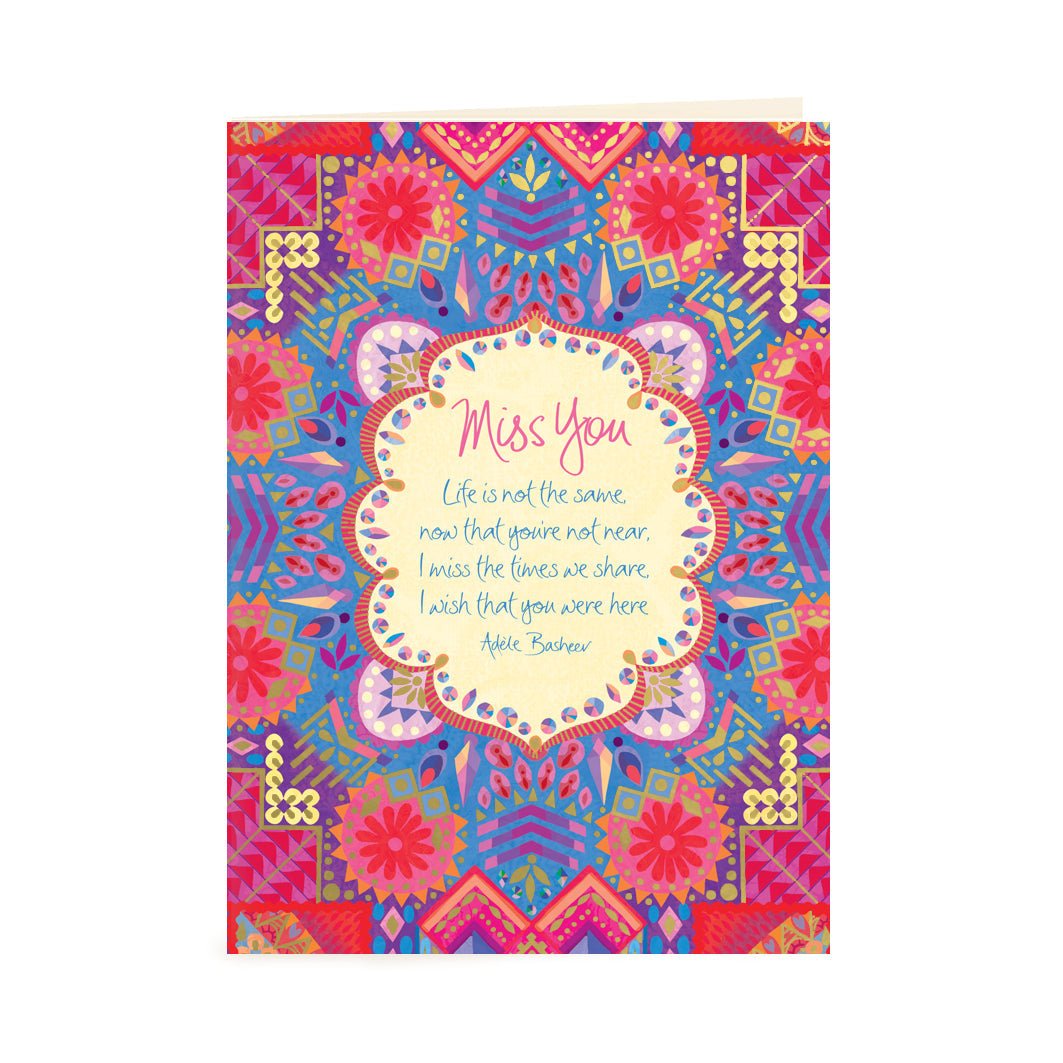 Intrinsic Cherish greeting card, Miss You, elegant watercolour design — Eternal Spirit