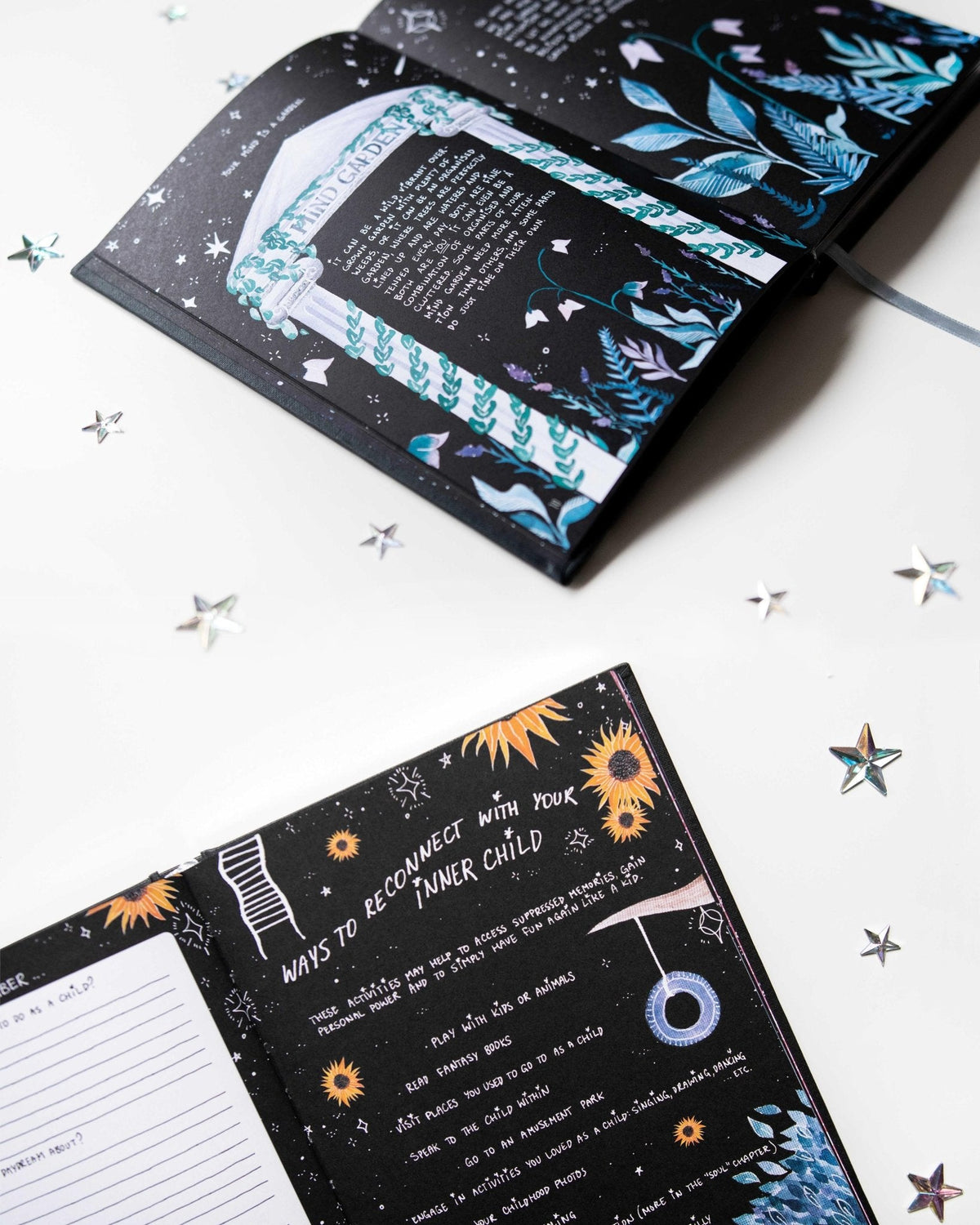 Dreamy Moons "A Journey Within capturing the journal's artistic page details — Eternal Spirit
