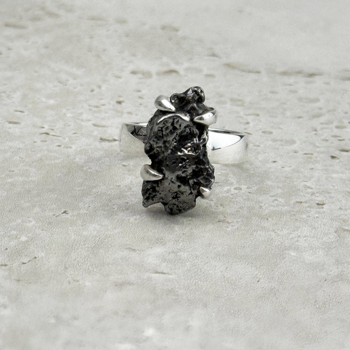 Meteorite Natural Chunk Sterling Silver Ring | Size 8 — Eternal Spirit