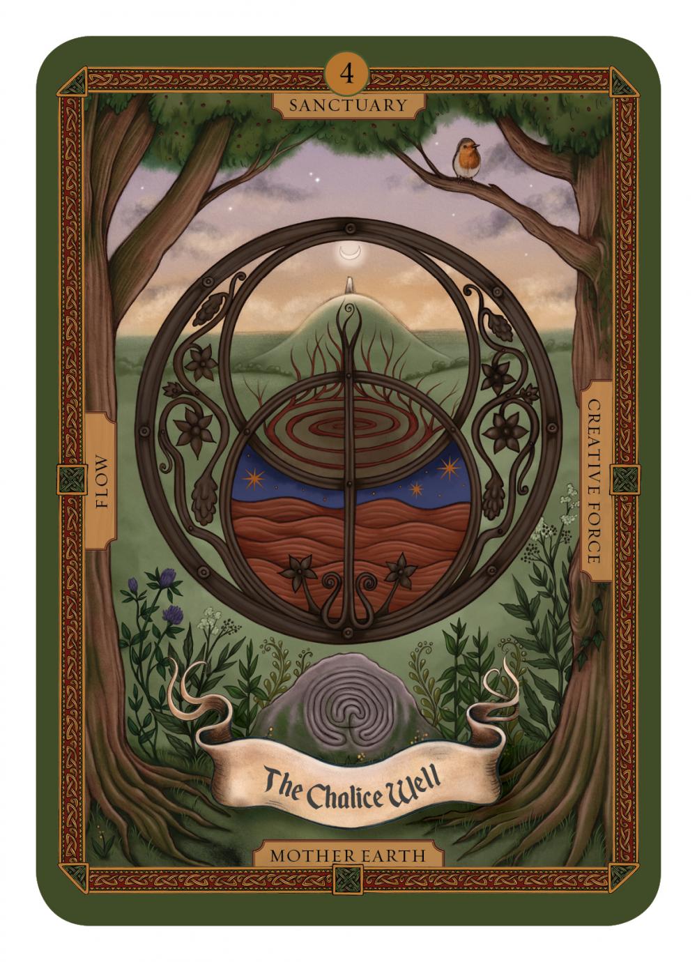 Mists of Avalon Oracle card revealing the deck's deeply layered symbolism — Eternal Spirit