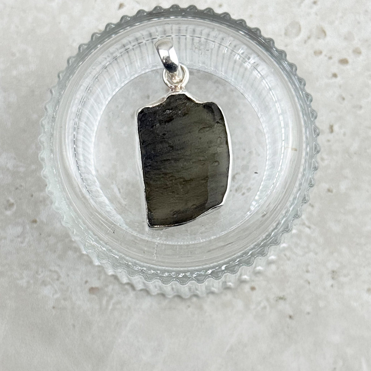 Moldavite Natural Sterling Silver Pendant Broad — Eternal Spirit