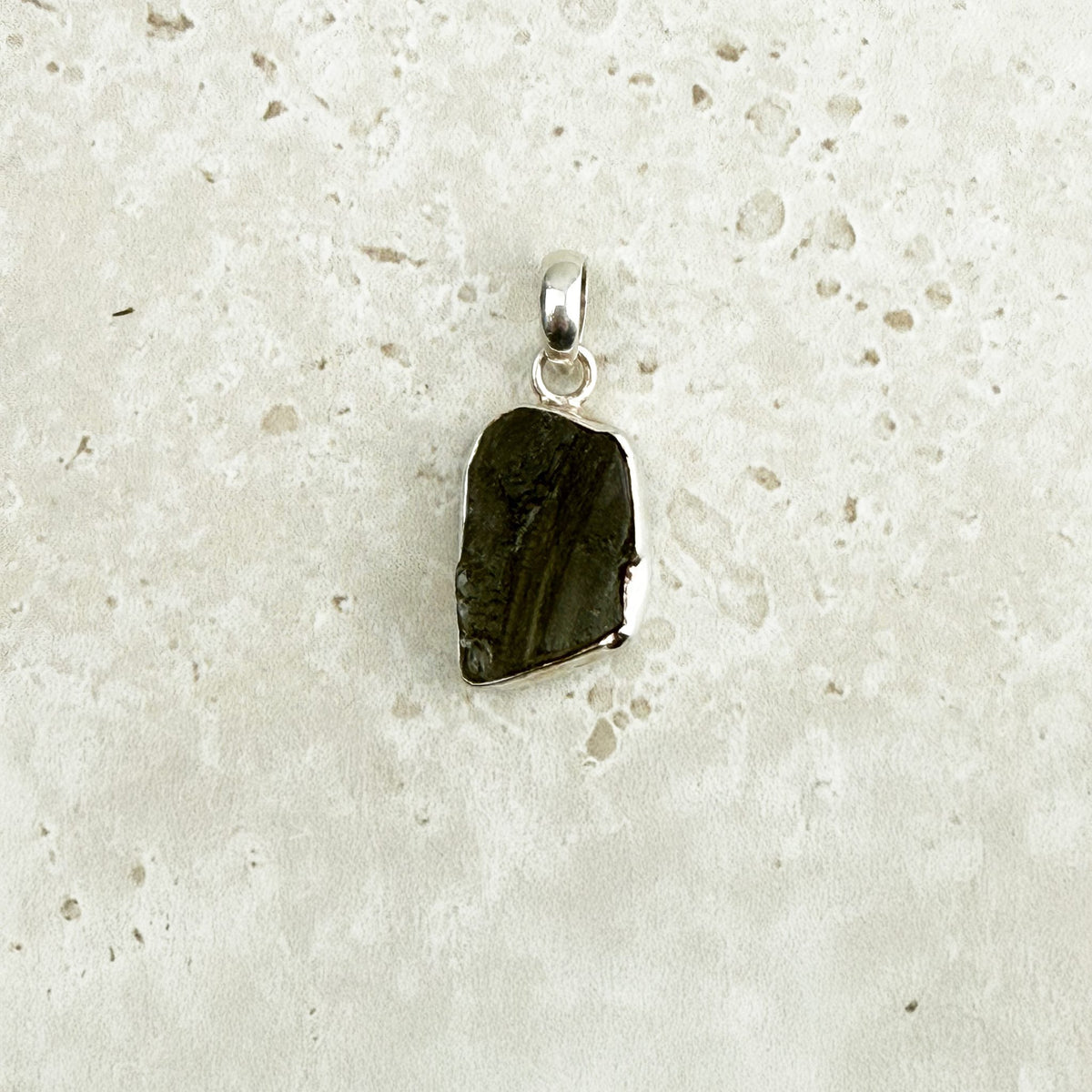Moldavite Natural Sterling Silver Pendant Petite — Eternal Spirit