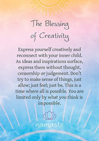 Namaste Oracle card capturing the deck's intuitive artistry — Eternal Spirit