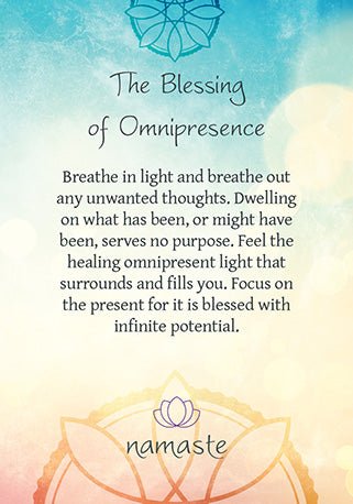 Namaste Oracle card offering a glimpse of the deck's sacred imagery — Eternal Spirit