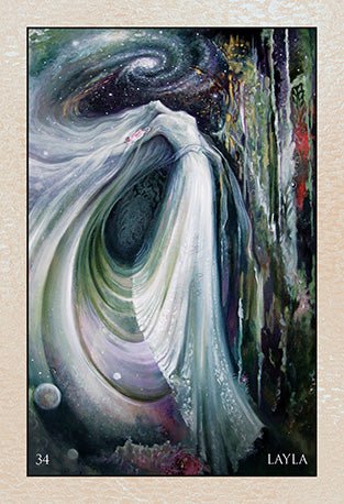 Rumi Oracle card portraying the deck's otherworldly aesthetic — Eternal Spirit
