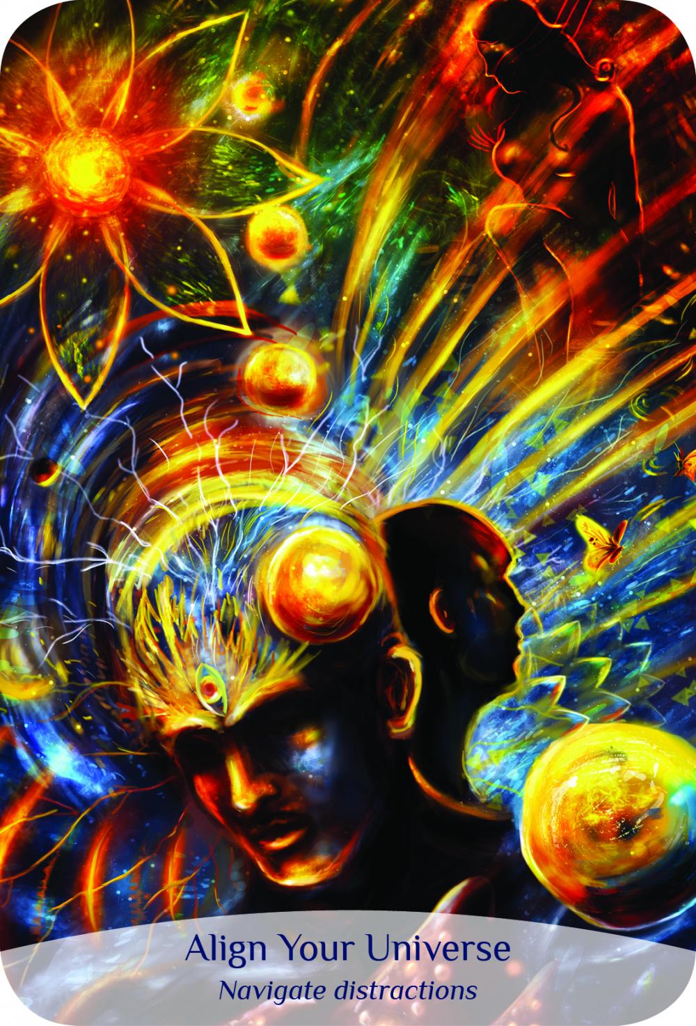 Sacred Spirit Reading Cards, Align Your Universe card with cosmic energy and celestial lights — Eternal Spirit