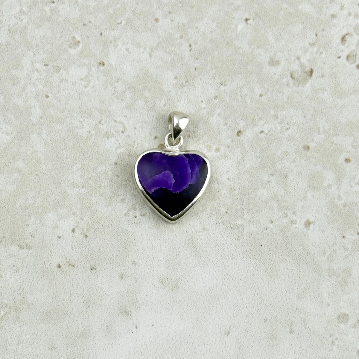 Sugilite Heart Cabochon Sterling Silver Pendant — Eternal Spirit