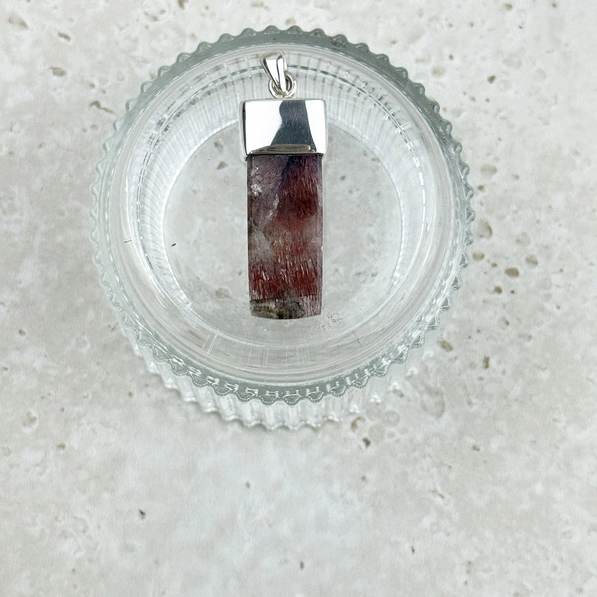 Super Seven Polished Rectangle Sterling Silver Pendant — Eternal Spirit
