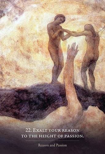 The Prophet Oracle deck, Exalt Your Reason card with classical figure reaching toward heavens — Eternal Spirit