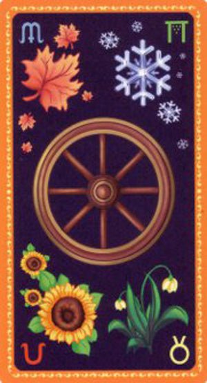 Wheel of the Year Tarot card reflecting the deck's transcendent artwork — Eternal Spirit