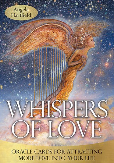 Whispers of Love Oracle box with angel wings and rose by Angela Hartfield — Eternal Spirit