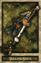 Shaman's Path deck, Talking Stick card with Native American carved ceremonial staff — Eternal Spirit