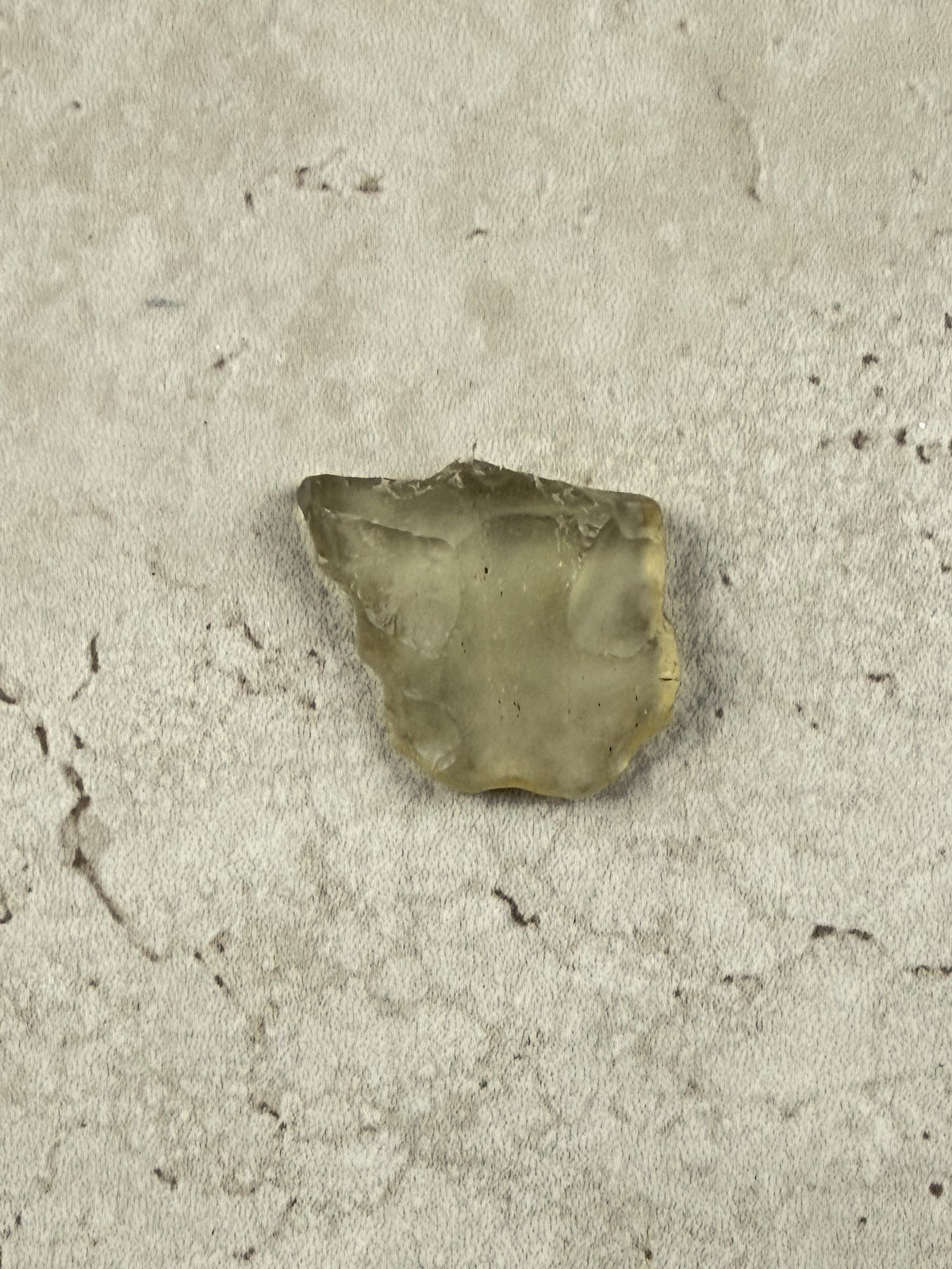 Natural Libyan Desert Glass, a squarish piece of pale golden impact glass from the Sahara on a stone tile, one of a kind — Eternal Spirit