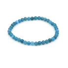 polished Apatite (Blue) 4mm round bead bracelet on white background — Eternal Spirit