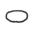 polished Obsidian (Black) 4mm round bead bracelet on white background — Eternal Spirit