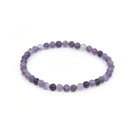polished Lepidolite 4mm round bead bracelet on white background — Eternal Spirit