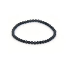 polished Onyx (Black) 4mm round bead bracelet on white background — Eternal Spirit