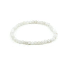 polished Moonstone (Rainbow) 4mm round bead bracelet on white background — Eternal Spirit
