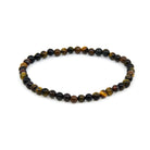 polished Tiger Eye (Combination) 4mm round bead bracelet on white background — Eternal Spirit