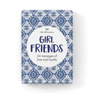 Girlfriends affirmation cards box with blue pattern and red flower — Eternal Spirit