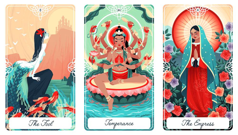 Tarot of the Divine card portraying the deck's otherworldly aesthetic — Eternal Spirit