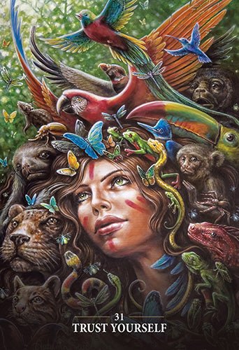 Sacred Rebel Oracle (Borderless Ed) card capturing the deck's intuitive artistry — Eternal Spirit