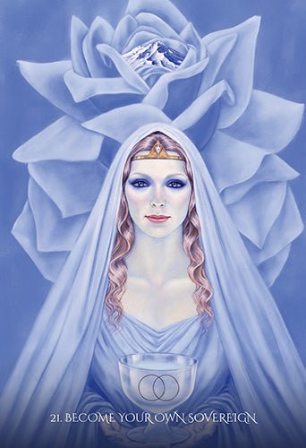Through The Eyes Of The Soul Cards, Mystical night sky card with crescent moon and sacred temple — Eternal Spirit