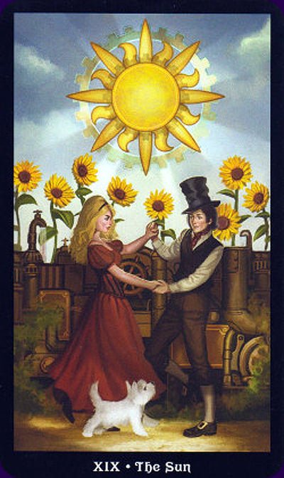 The Steampunk Tarot card exploring the deck's contemplative imagery — Eternal Spirit