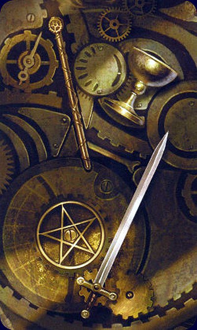The Steampunk Tarot card exhibiting the deck's transformative card art — Eternal Spirit