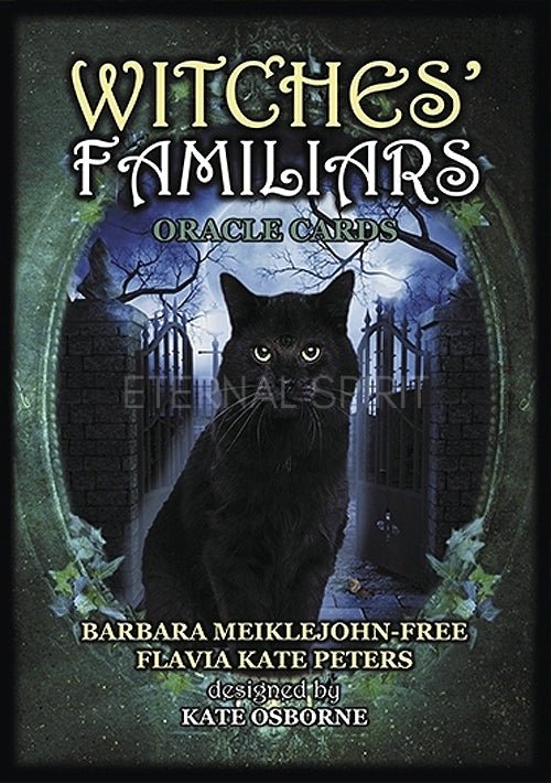 Witches' Familiars Oracle Cards box with cat and gothic lettering — Eternal Spirit