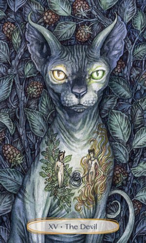 Soul Cats Tarot card displaying the deck's hand-painted illustrations — Eternal Spirit