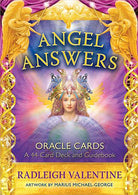 Angel Answers Oracle box with bold red and gold lettering by Radleigh Valentine — Eternal Spirit